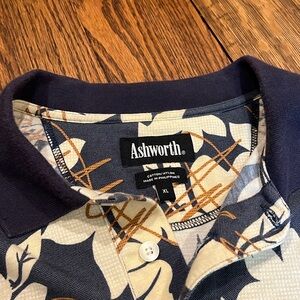 Unique Ashworth golf polo, with a floral pattern. Soft cotton and nylon blend.